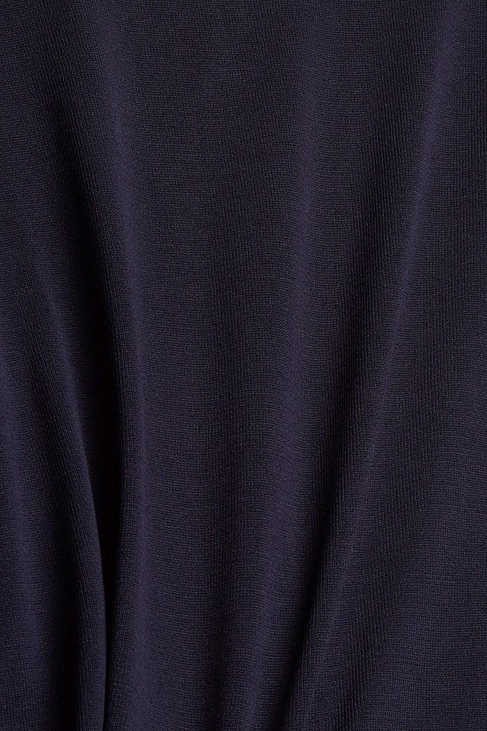 Knitted hoodie with LENZING™ ECOVERO™, NAVY, detail image number 4