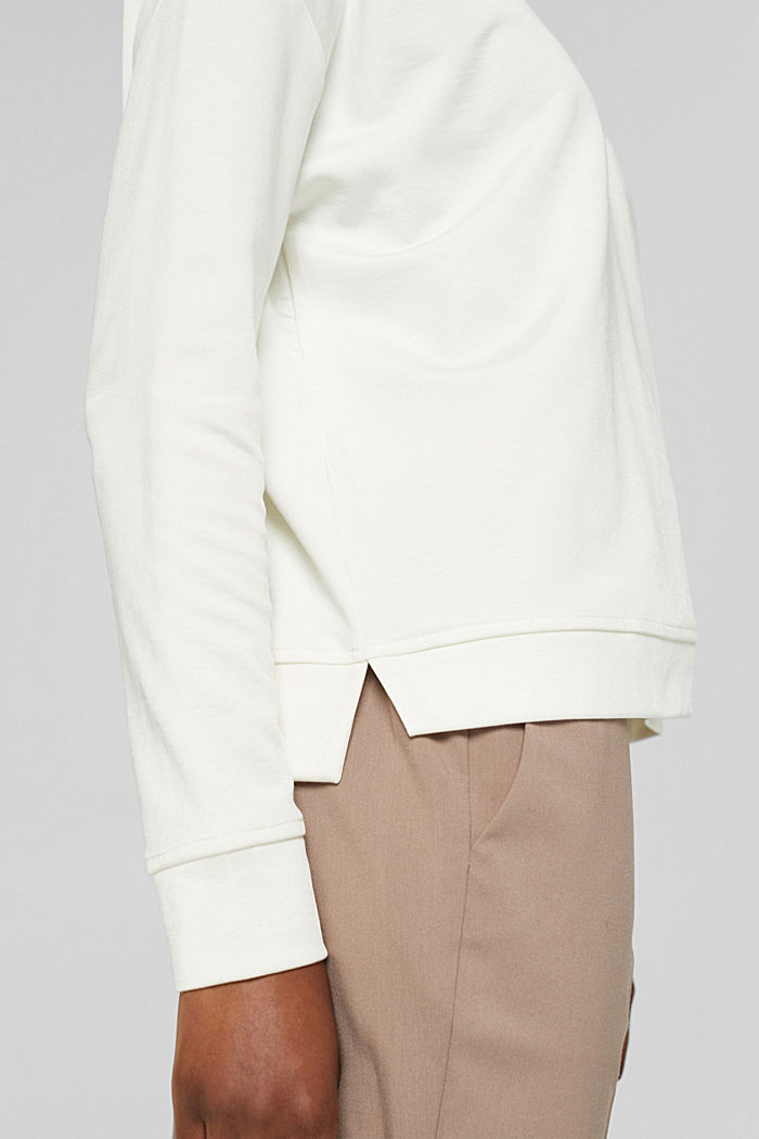 Felpa in misto cotone, OFF WHITE, detail image number 2