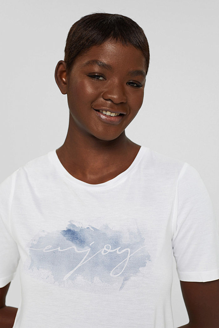 T-Shirt mit Print, LENZING™ ECOVERO™, WHITE, detail image number 5