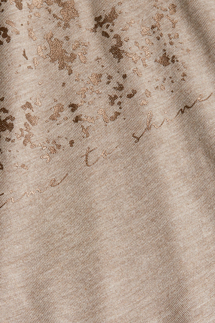 Shirt mit Metallic-Print, LENZING™ ECOVERO™, LIGHT TAUPE, detail image number 4