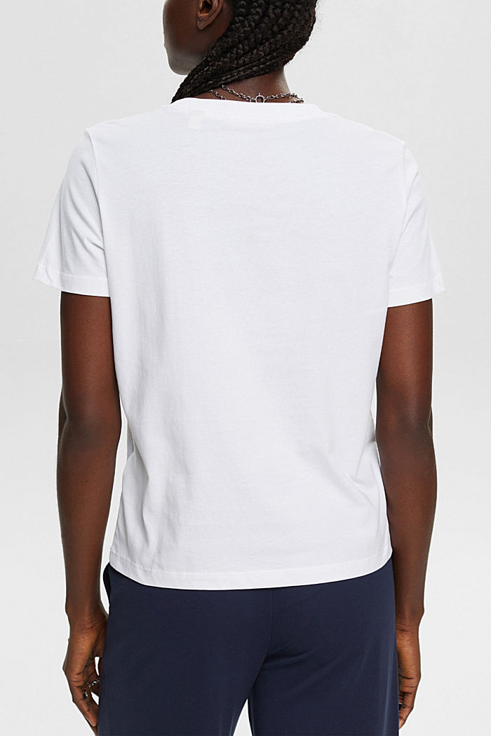 하트 프린트 티셔츠, WHITE, detail-asia image number 3