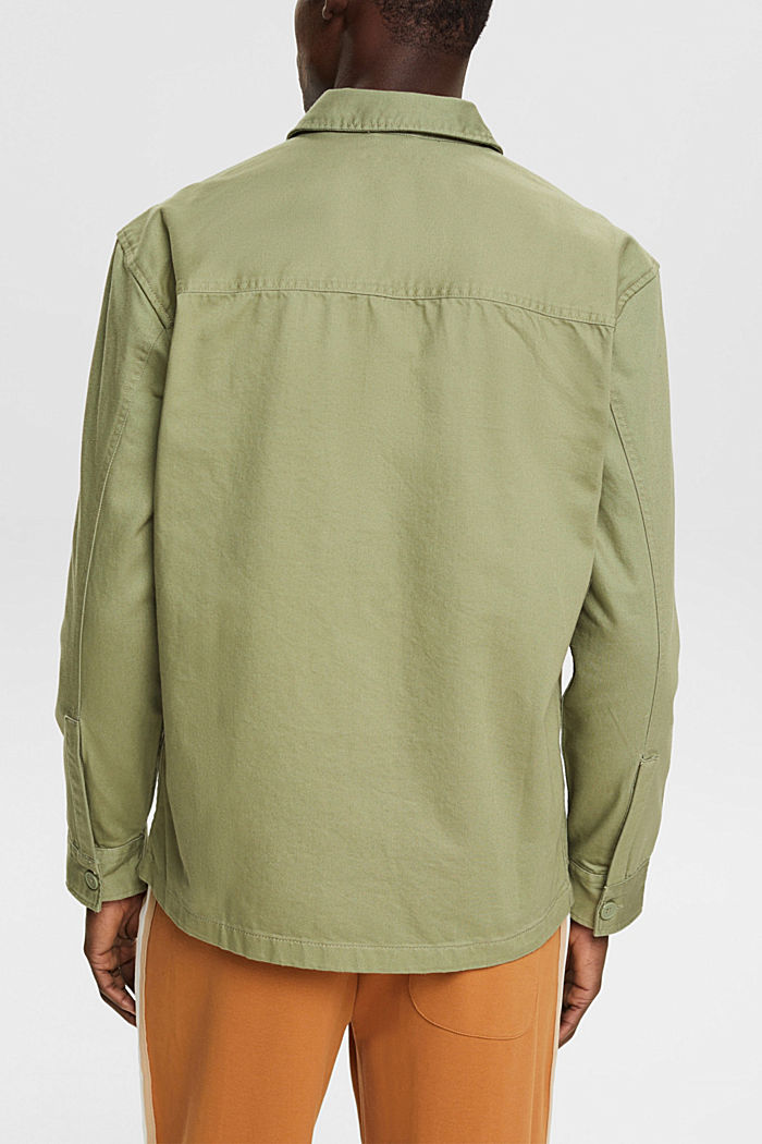 Organic cotton overshirt, LIGHT KHAKI, detail-asia image number 3