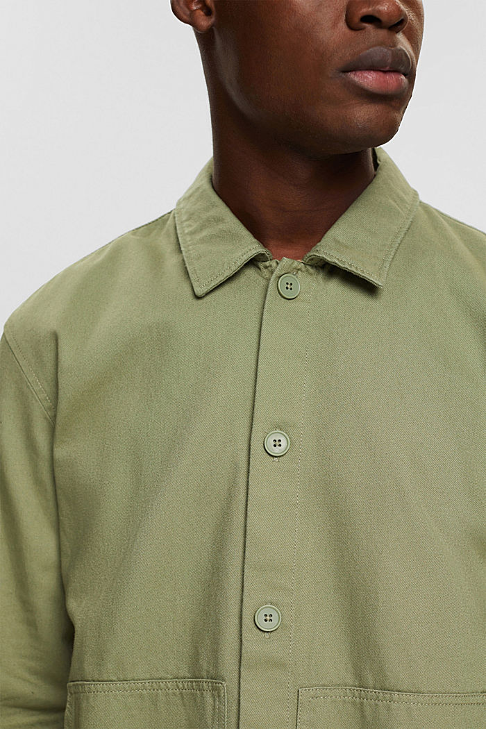 Organic cotton overshirt, LIGHT KHAKI, detail-asia image number 2