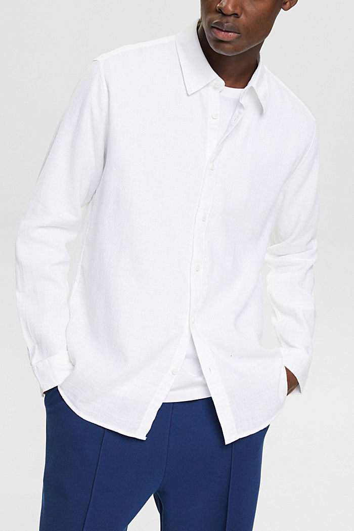 Dobby shirt, WHITE, detail-asia image number 0