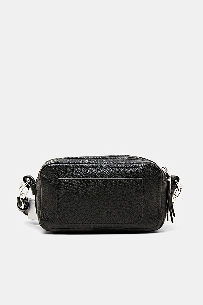 Small faux leather shoulder bag, BLACK, detail-asia image number 0