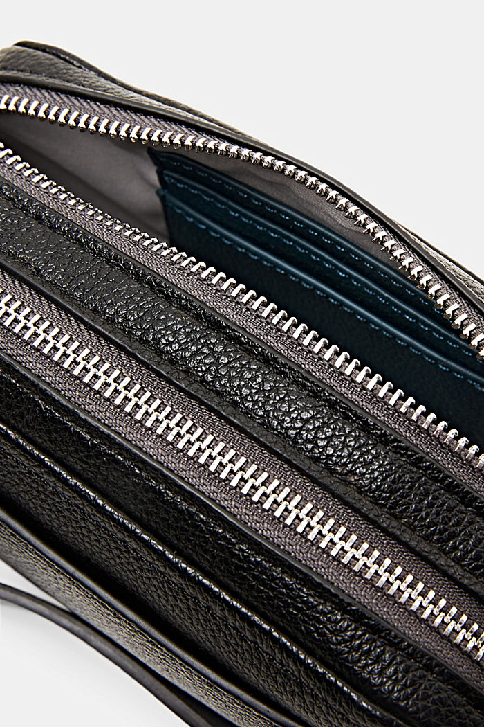 Small faux leather shoulder bag, BLACK, detail-asia image number 3