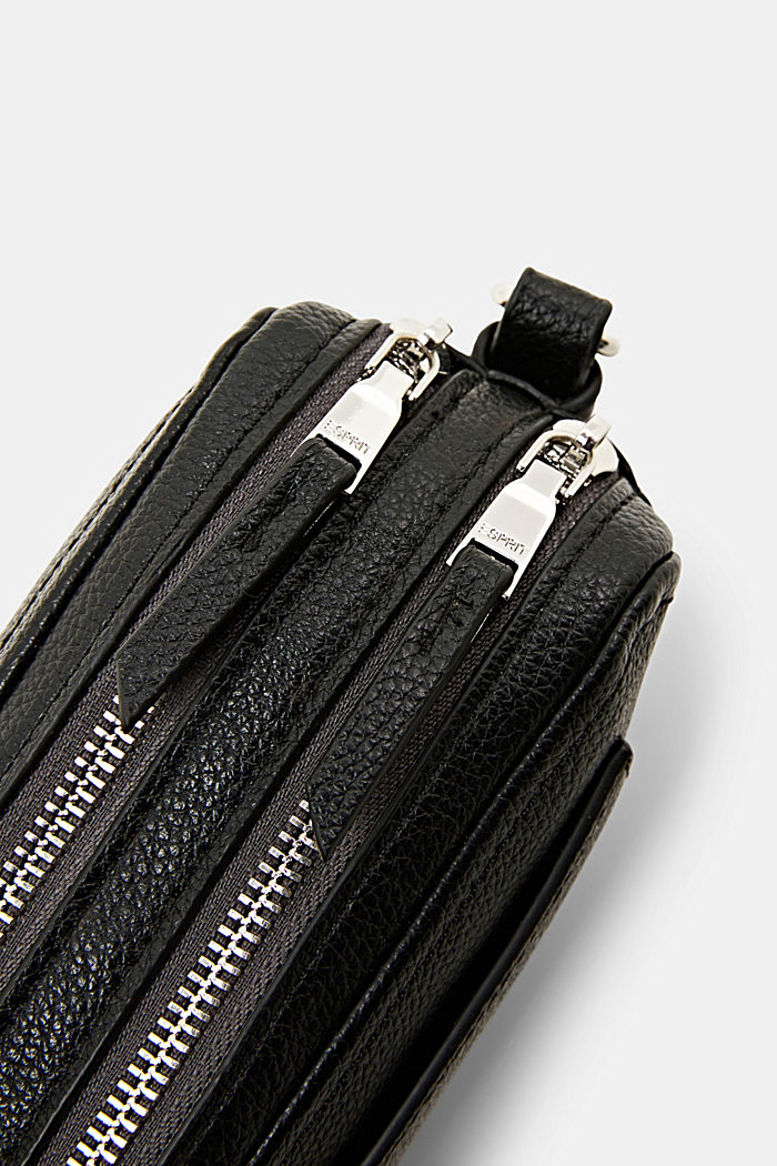 Small faux leather shoulder bag, BLACK, detail-asia image number 1