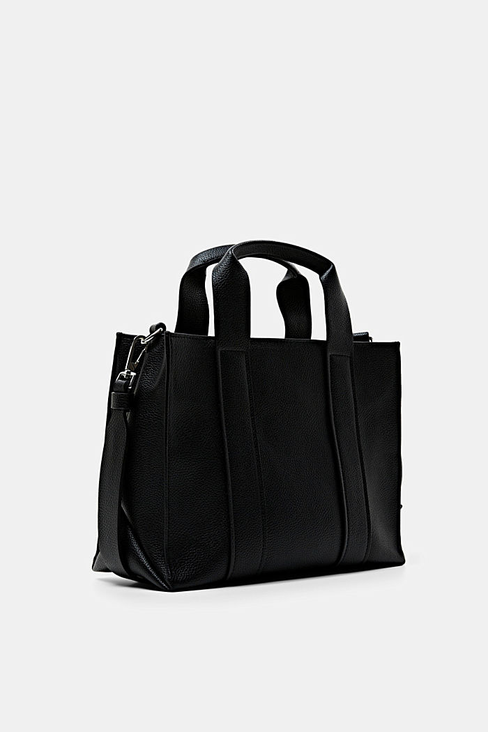 Faux leather shoulder bag, BLACK, detail-asia image number 2