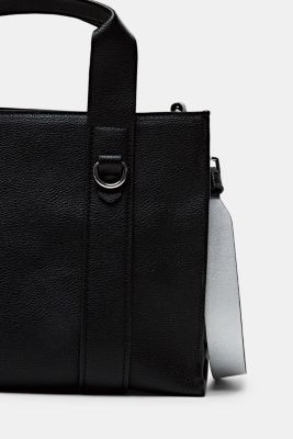 Faux leather shoulder bag, BLACK, detail-asia image number 1