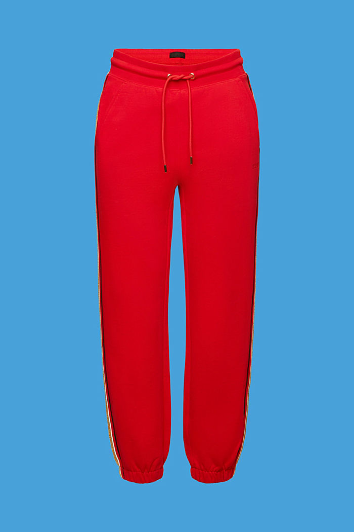 金銀絲提花條紋慢跑褲, 紅色, detail-asia image number 6