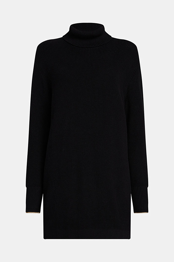 Knitted turtleneck dress with cashmere
