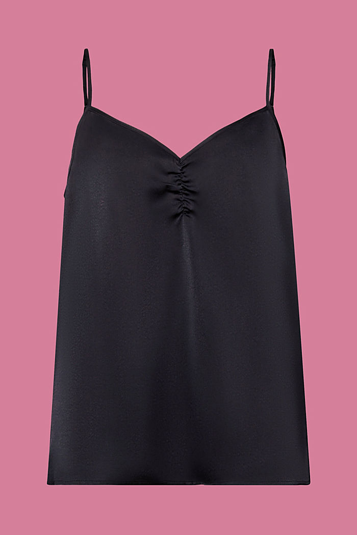 緞面吊帶衫, 黑色, detail-asia image number 6