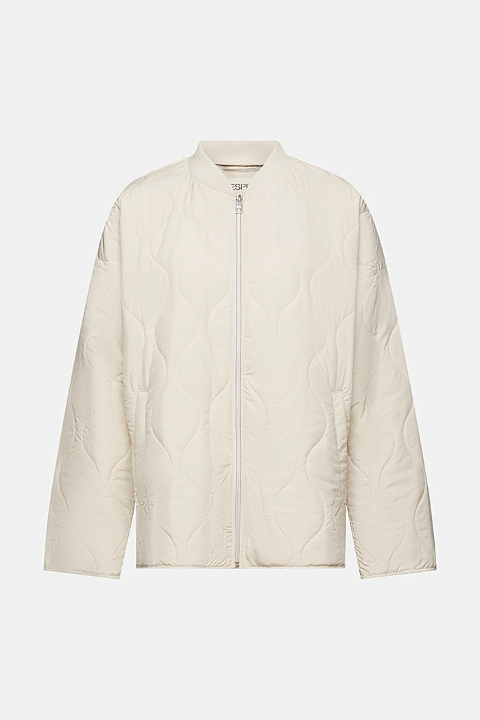 Ultra lightweight quilted bomber jacket, LIGHT TAUPE, detail-asia image number 5