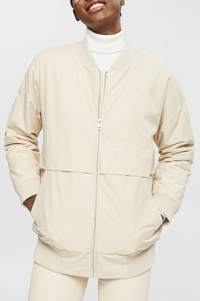 Panelled bomber jacket, LIGHT TAUPE, detail-asia image number 0