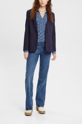 Patterned V-neck top, BLUE, detail-asia image number 4