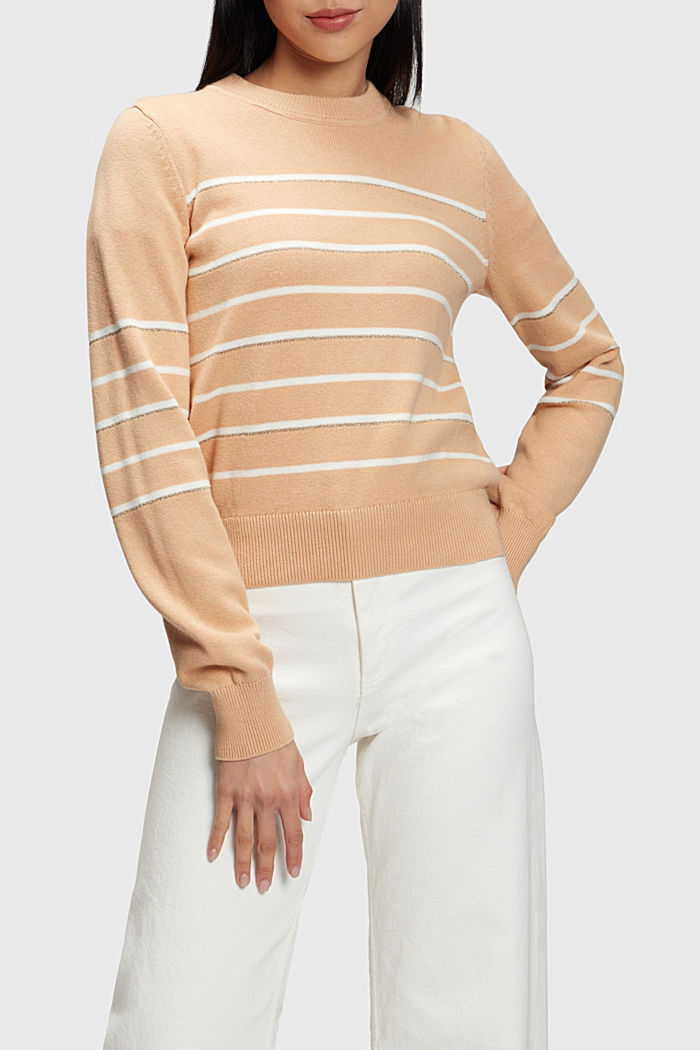 Striped knitted jumper with cashmere