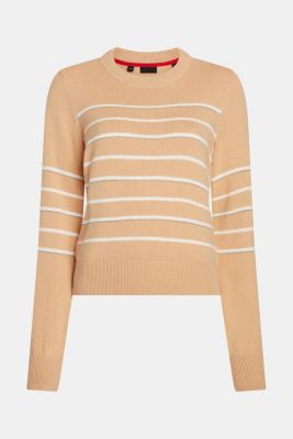 Striped knitted jumper with cashmere