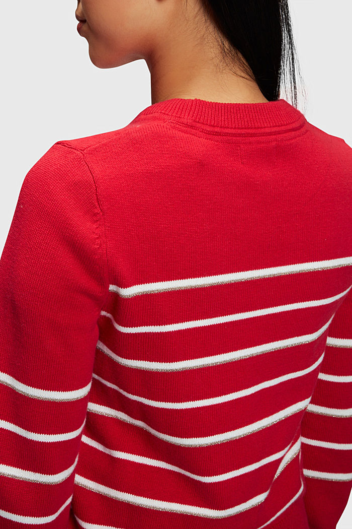 Striped knitted jumper with cashmere, RED, detail-asia image number 3
