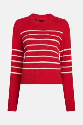 Striped knitted jumper with cashmere