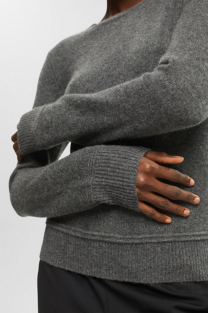 Cashmere sweater, ANTHRACITE, detail-asia image number 6