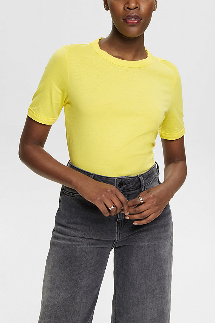Cotton t-shirt, LIGHT YELLOW, detail-asia image number 0