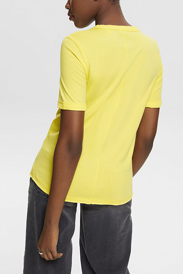 Cotton t-shirt, LIGHT YELLOW, detail-asia image number 1