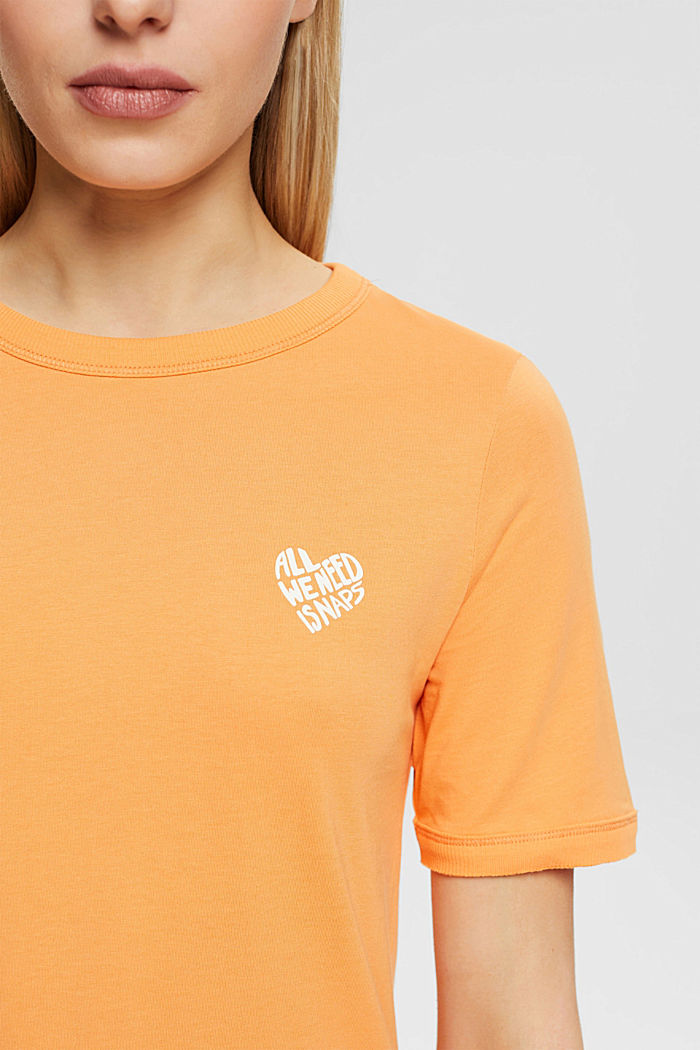 Cotton t-shirt with heart-shaped logo, GOLDEN ORANGE, detail-asia image number 2