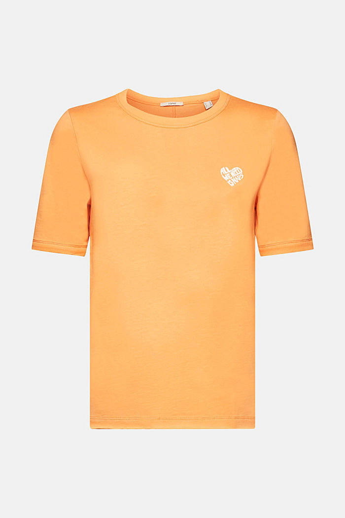 Cotton t-shirt with heart-shaped logo, GOLDEN ORANGE, detail-asia image number 6