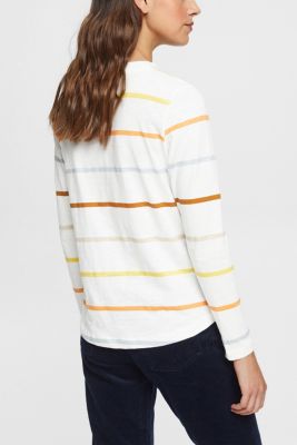 스트라이프 롱 슬리브 탑, OFF WHITE, detail-asia image number 3