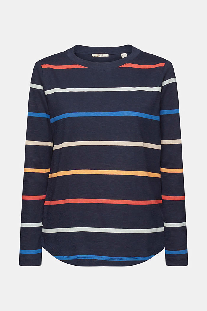 Striped long-sleeved top, NAVY, detail-asia image number 5