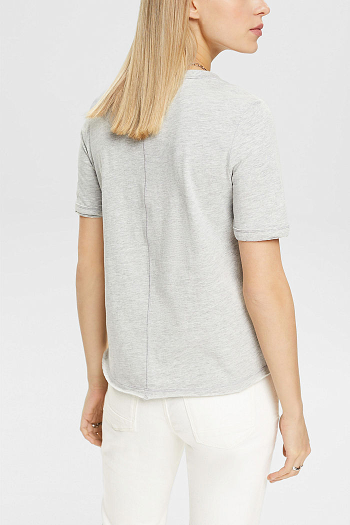 Cotton blend T-shirt, LENZING™ ECOVERO™, LIGHT GREY, detail-asia image number 3