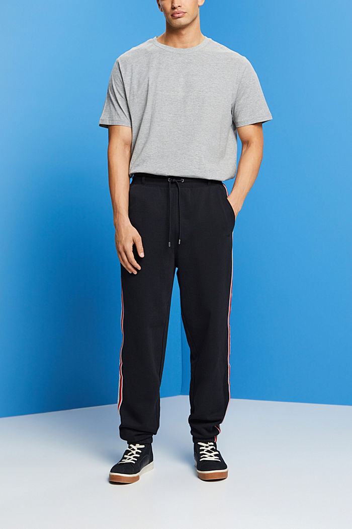 Striped Cotton Track Pants, BLACK, detail-asia image number 4