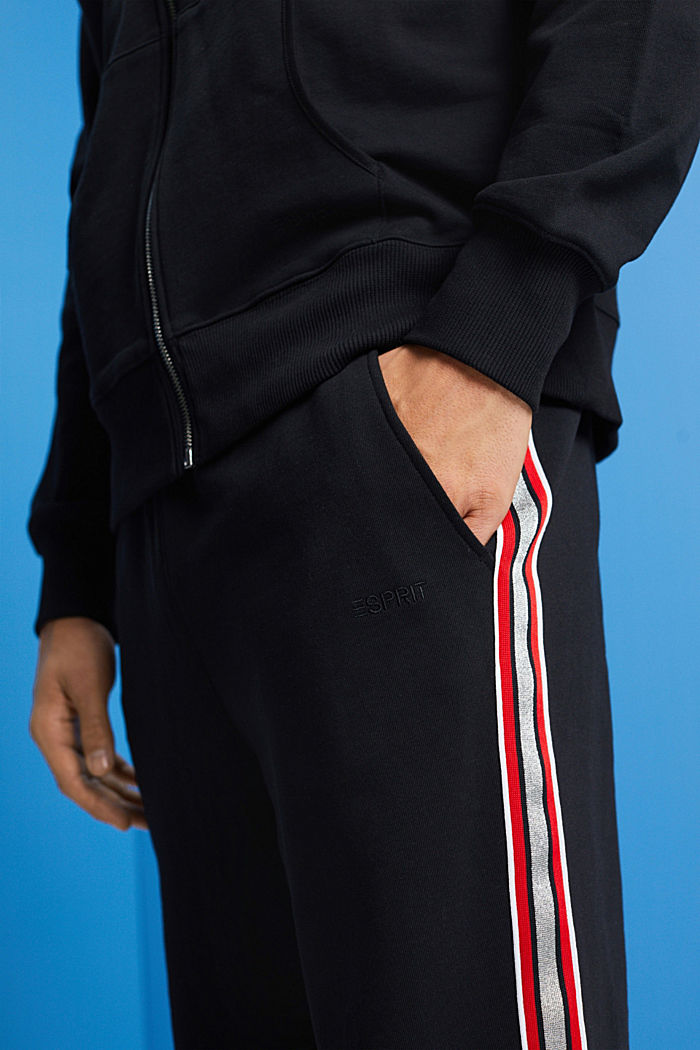 Striped Cotton Track Pants, BLACK, detail-asia image number 2