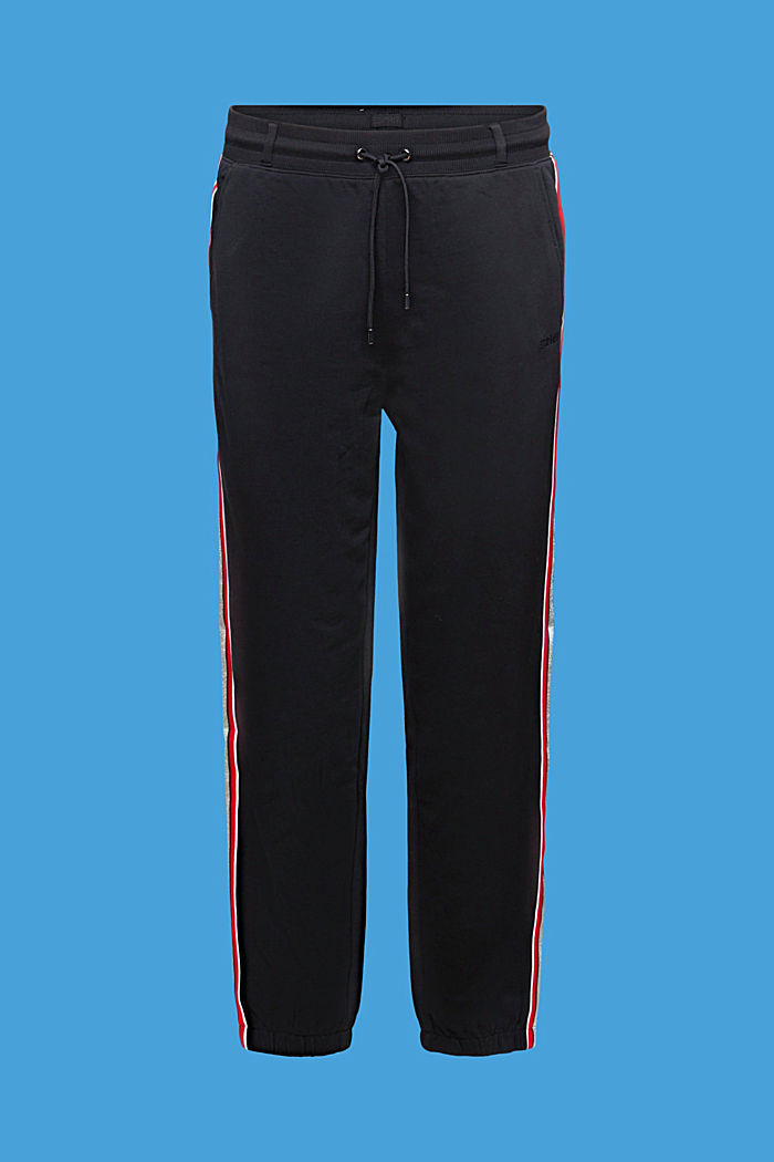 Striped Cotton Track Pants, BLACK, detail-asia image number 6