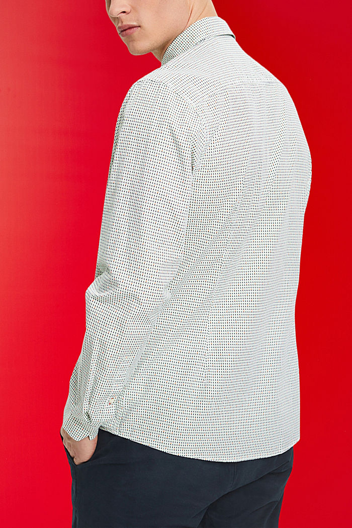 Slim fit shirt with all-over pattern, WHITE, detail-asia image number 3