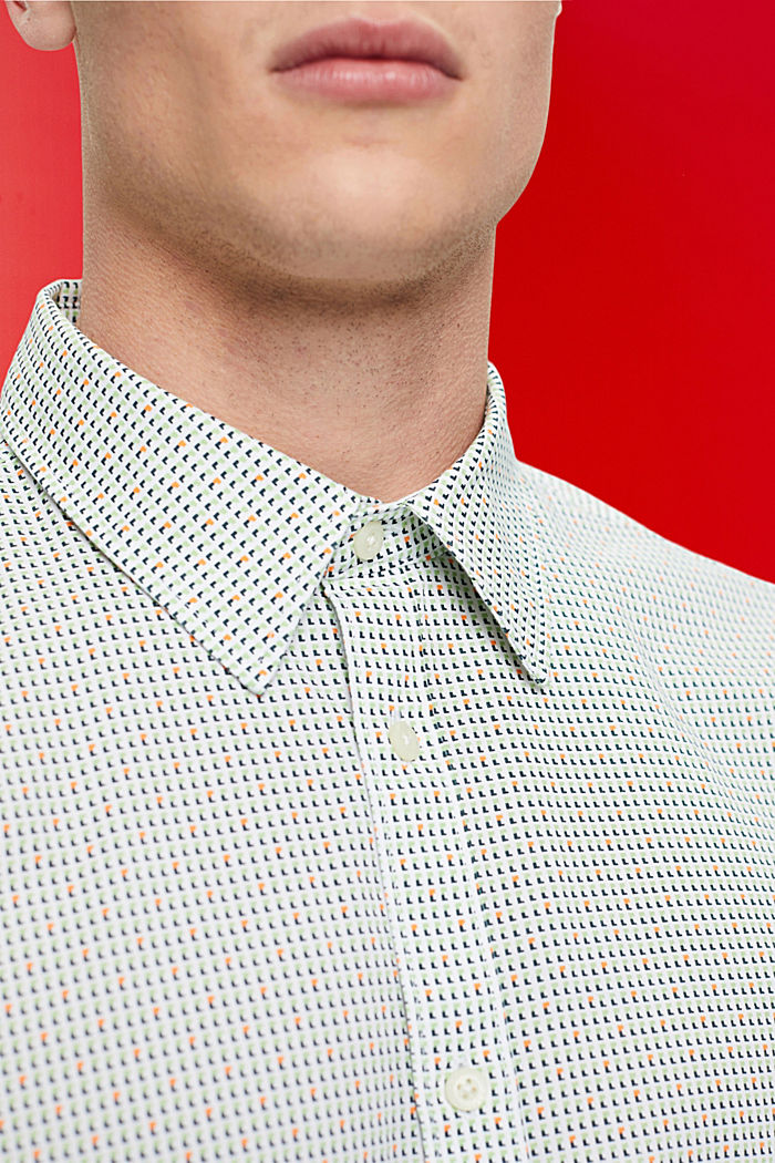 Slim fit shirt with all-over pattern, WHITE, detail-asia image number 2