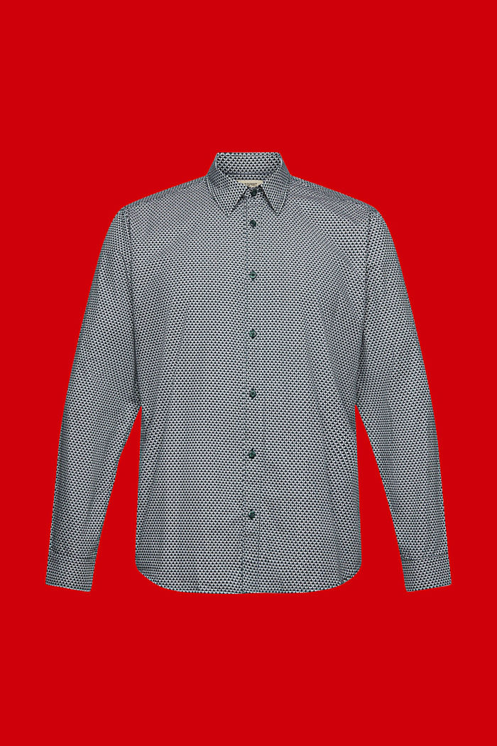 Slim fit shirt with all-over pattern, DARK TEAL GREEN, detail-asia image number 6