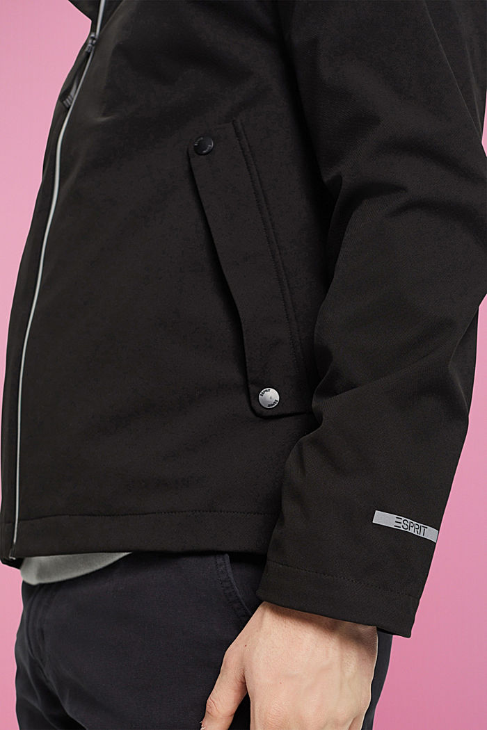 Softshell jacket with a hood, BLACK, detail-asia image number 2