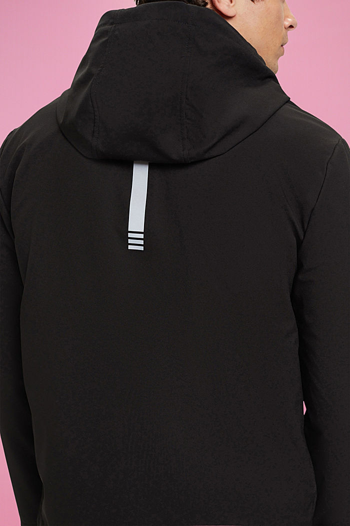 Softshell jacket with a hood, BLACK, detail-asia image number 4