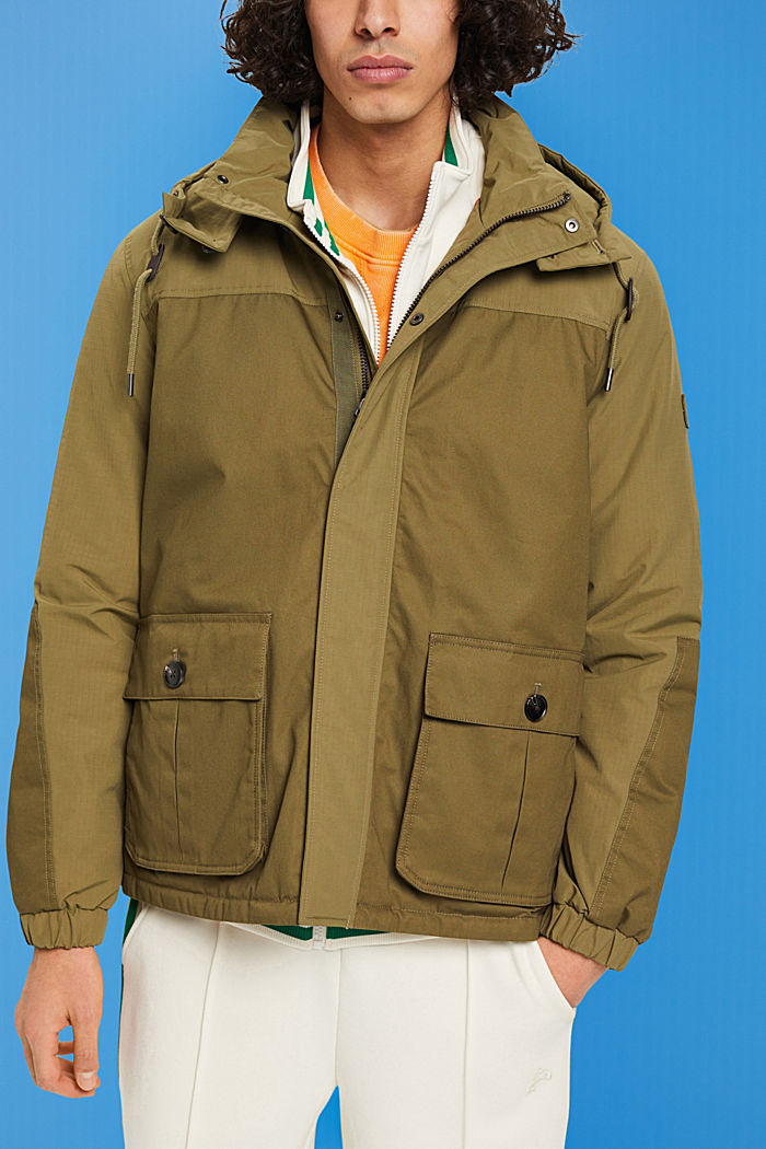 Utility jacket with detachable hood, LIGHT KHAKI, detail-asia image number 0