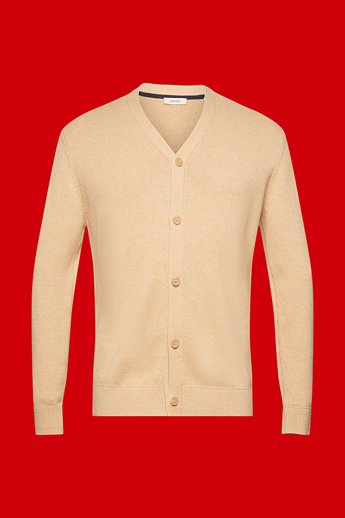 V-neck sustainable cotton cardigan, BEIGE, detail-asia image number 6