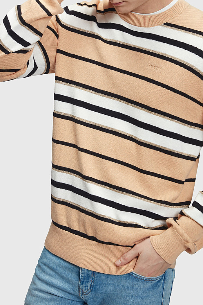 Striped jumper with cashmere, BEIGE, detail-asia image number 2