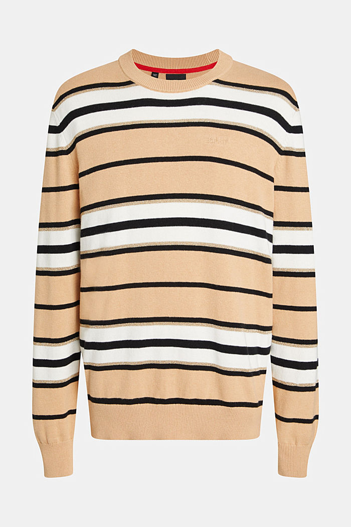 Striped jumper with cashmere, BEIGE, detail-asia image number 4