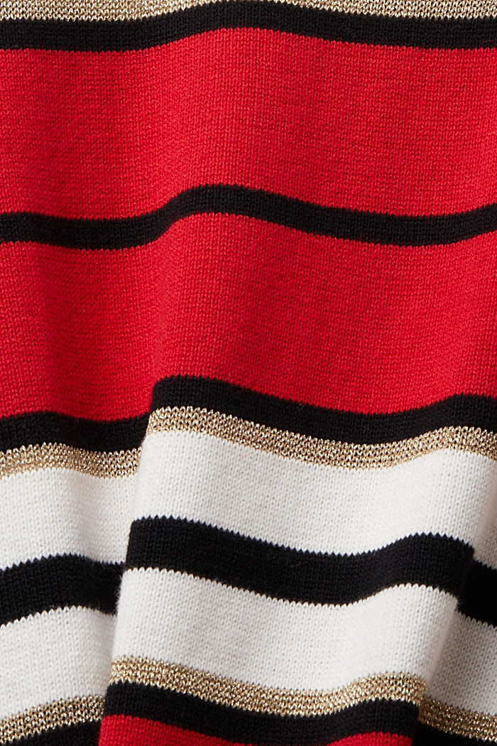 羊絨成分條紋套頭毛衣, 紅色, detail-asia image number 5