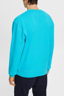 Sweatshirt with embroidered sleeve logo, AQUA GREEN, detail-asia image number 3