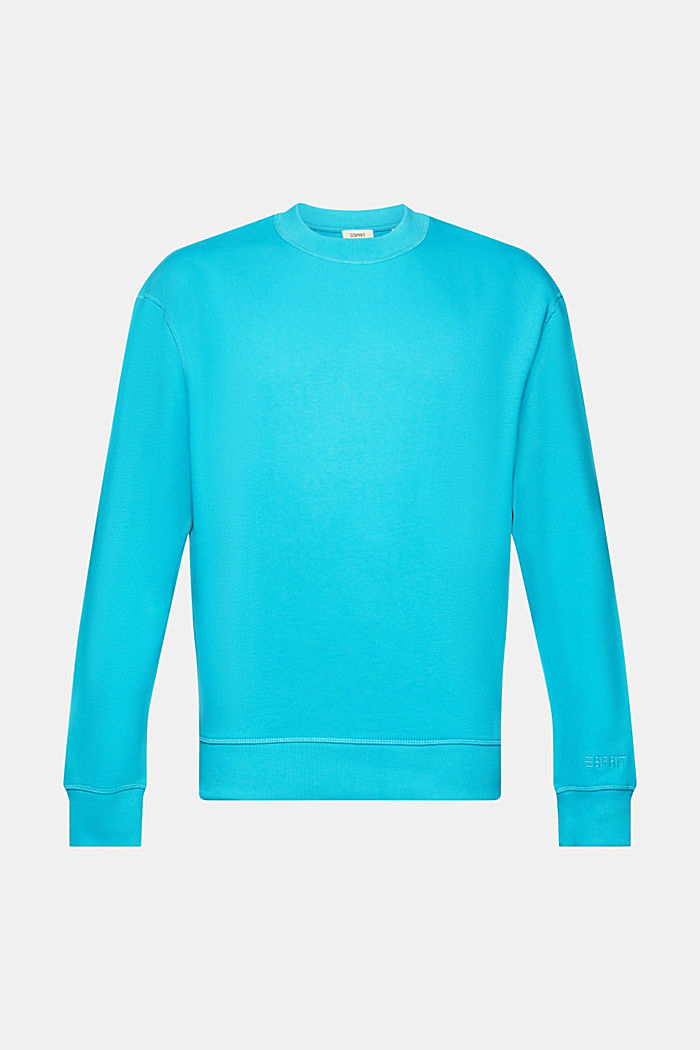 Sweatshirt with embroidered sleeve logo, AQUA GREEN, detail-asia image number 5