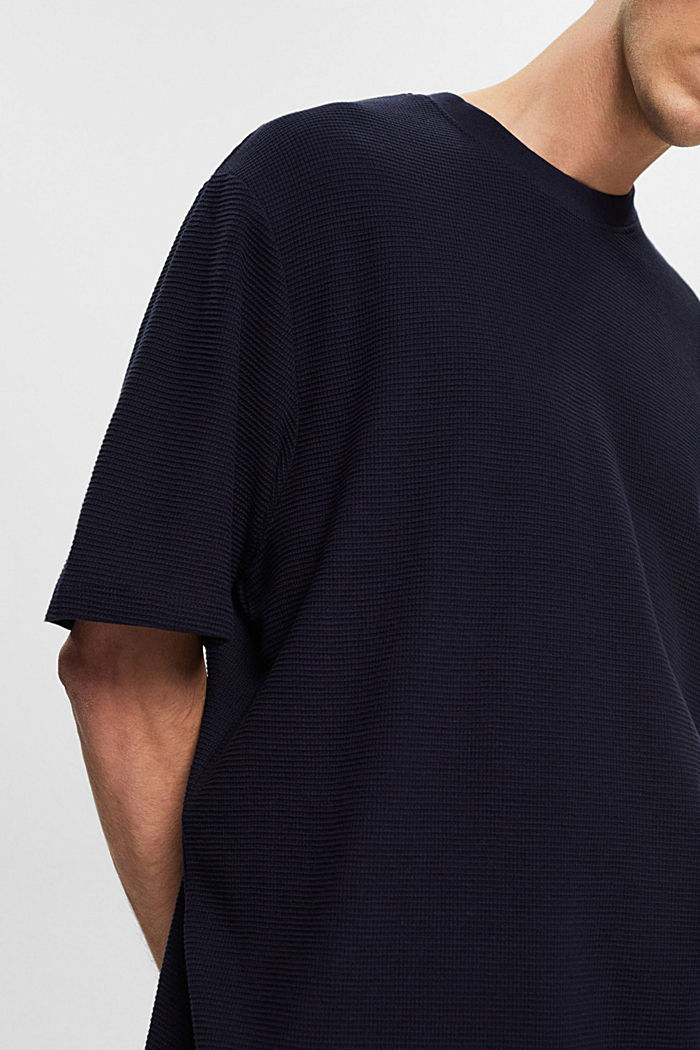 紋理平織布T恤, 海軍藍, detail-asia image number 2