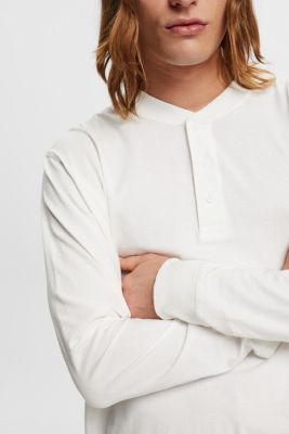버튼이 달린 롱 슬리브 탑, OFF WHITE, detail-asia image number 2