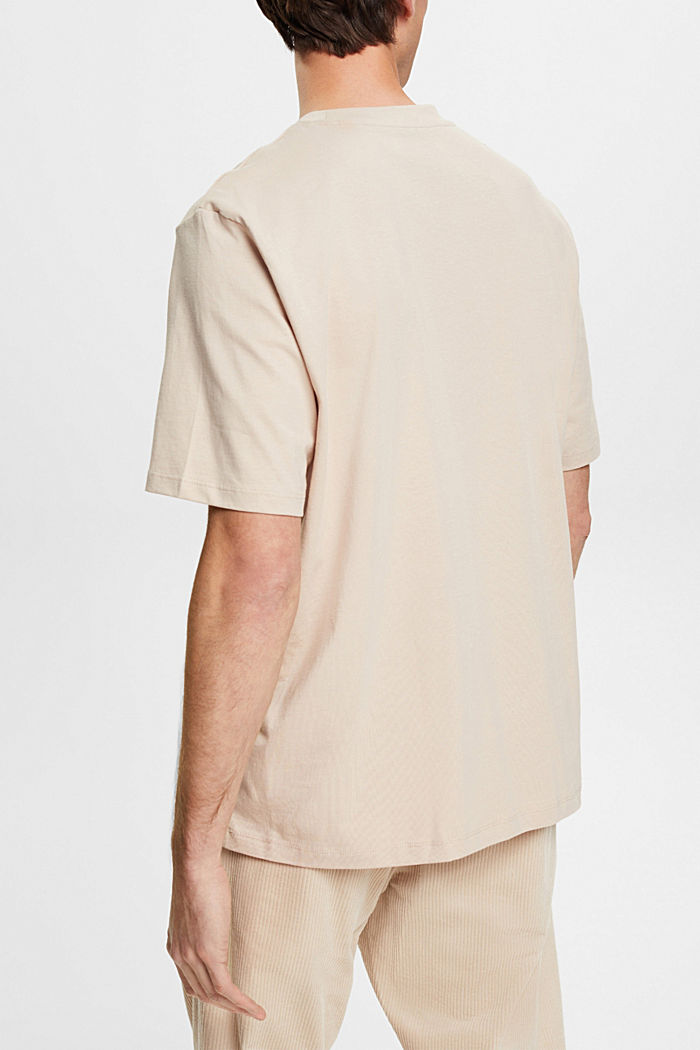 Cotton crewneck T-shirt, LIGHT TAUPE, detail-asia image number 3