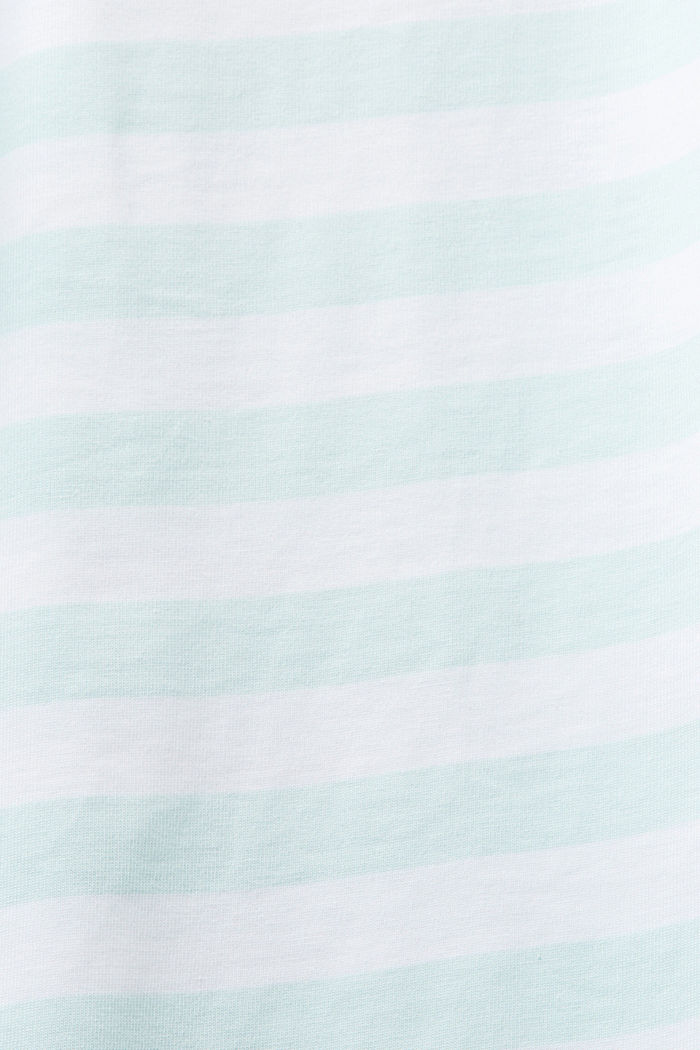 條紋圓領T恤, 淺湖水綠色, detail-asia image number 5